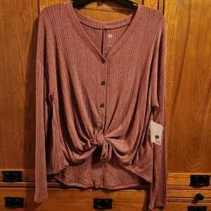 So Women's Trcta Rose Knotted Top Women's Size M Button-up NWT